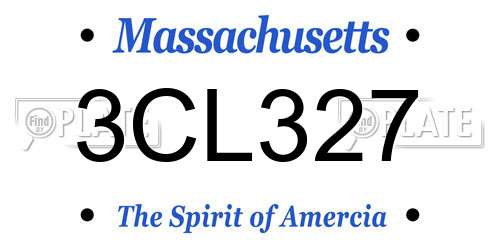 3CL327 Massachusetts License Plate