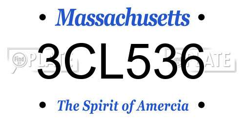 3CL536 Massachusetts License Plate