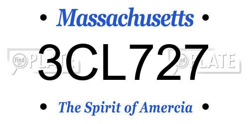 3CL727 Massachusetts License Plate