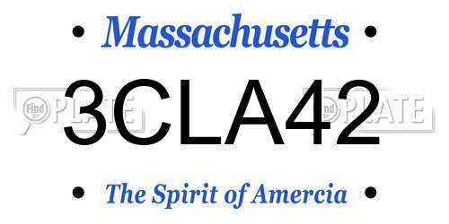 3CLA42 Massachusetts License Plate