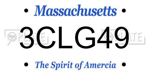3CLG49 Massachusetts License Plate