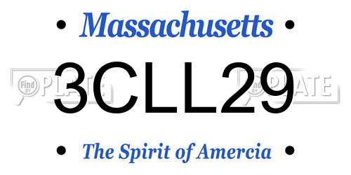 3CLL29 Massachusetts License Plate
