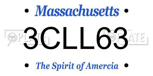3CLL63 Massachusetts License Plate