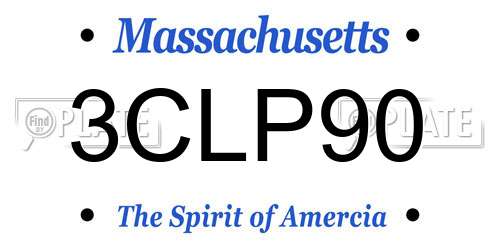 3CLP90 Massachusetts License Plate