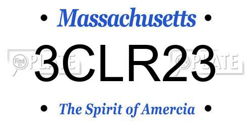 3CLR23 Massachusetts License Plate