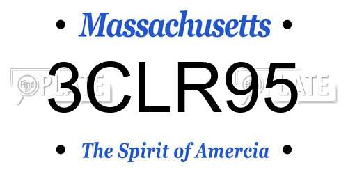 3CLR95 Massachusetts License Plate