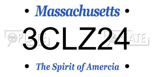 3CLZ24 Massachusetts License Plate
