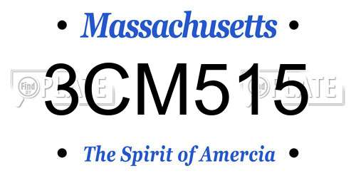 3CM515 Massachusetts License Plate