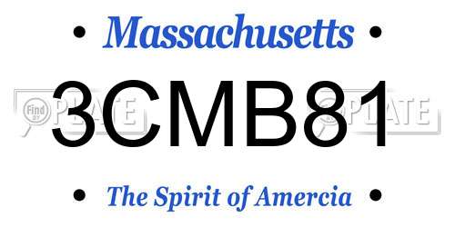 3CMB81 Massachusetts License Plate