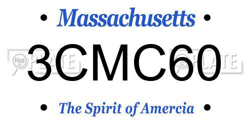 3CMC60 Massachusetts License Plate