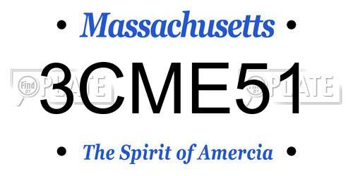 3CME51 Massachusetts License Plate