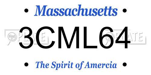 3CML64 Massachusetts License Plate