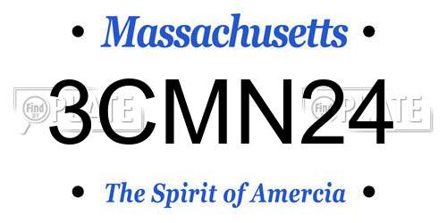 3CMN24 Massachusetts License Plate
