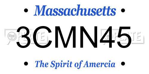 3CMN45 Massachusetts License Plate