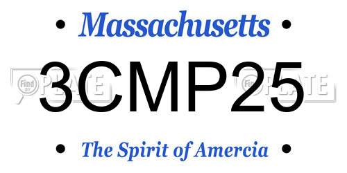 3CMP25 Massachusetts License Plate