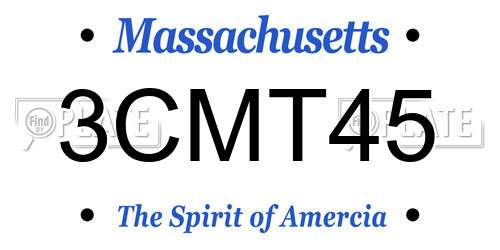 3CMT45 Massachusetts License Plate