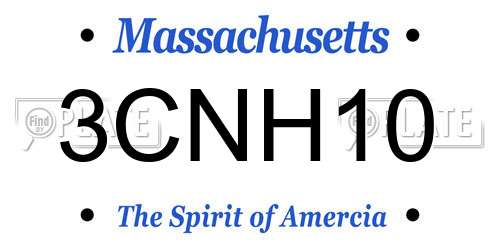 3CNH10 Massachusetts License Plate