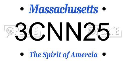 3CNN25 Massachusetts License Plate