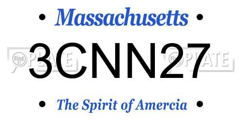 3CNN27 Massachusetts License Plate