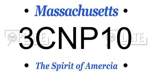 3CNP10 Massachusetts License Plate