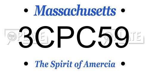 3CPC59 Massachusetts License Plate