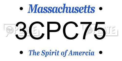 3CPC75 Massachusetts License Plate