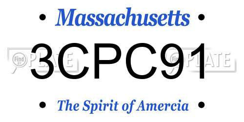 3CPC91 Massachusetts License Plate