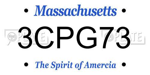 3CPG73 Massachusetts License Plate