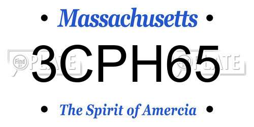 3CPH65 Massachusetts License Plate