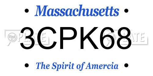 3CPK68 Massachusetts License Plate