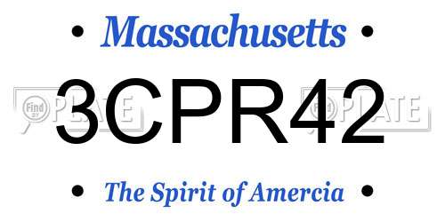 3CPR42 Massachusetts License Plate