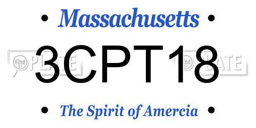 3CPT18 Massachusetts License Plate