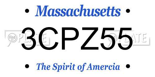 3CPZ55 Massachusetts License Plate