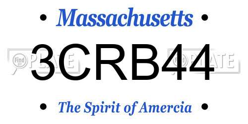 3CRB44 Massachusetts License Plate