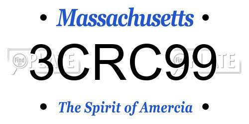3CRC99 Massachusetts License Plate