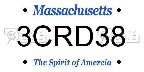 3CRD38 Massachusetts License Plate