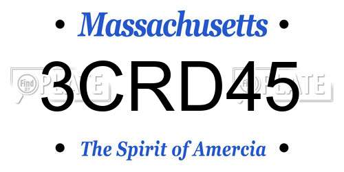 3CRD45 Massachusetts License Plate