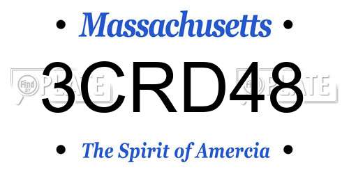 3CRD48 Massachusetts License Plate