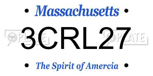 3CRL27 Massachusetts License Plate