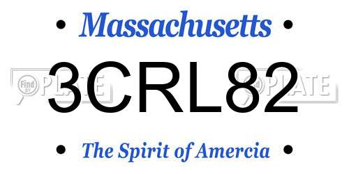 3CRL82 Massachusetts License Plate
