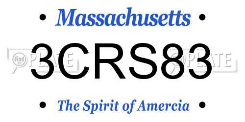 3CRS83 Massachusetts License Plate