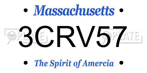 3CRV57 Massachusetts License Plate