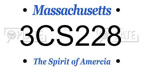 3CS228 Massachusetts License Plate