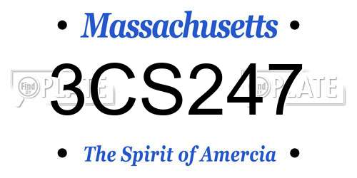 3CS247 Massachusetts License Plate