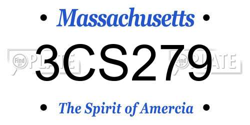 3CS279 Massachusetts License Plate
