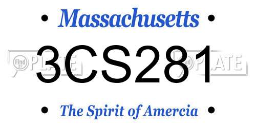 3CS281 Massachusetts License Plate