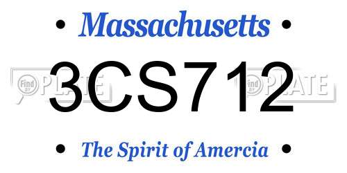 3CS712 Massachusetts License Plate
