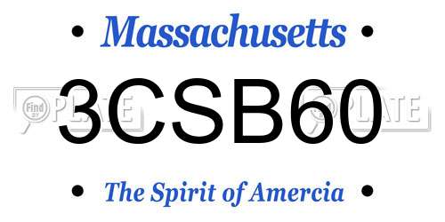 3CSB60 Massachusetts License Plate