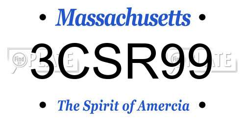 3CSR99 Massachusetts License Plate