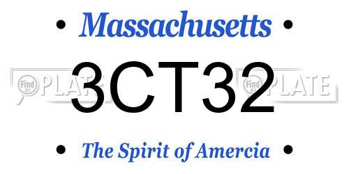 3CT32 Massachusetts License Plate
